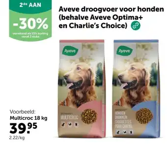 AVEVE Aveve droogvoer voor honden (behalve Aveve Optima+ en Charlie’s Choice) aanbieding