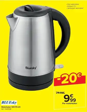 Carrefour Waterkoker WK17S-24 aanbieding