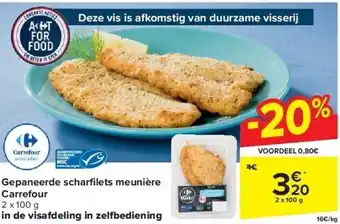 Carrefour Gepaneerde scharfi lets meunière Carrefour aanbieding