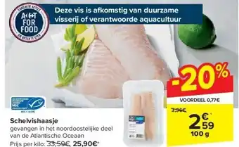 Carrefour Schelvishaasje aanbieding