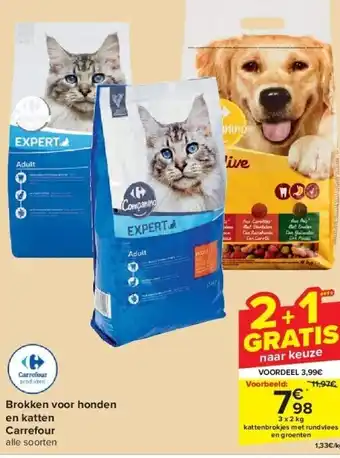 Carrefour Brokken voor honden en katten Carrefour aanbieding