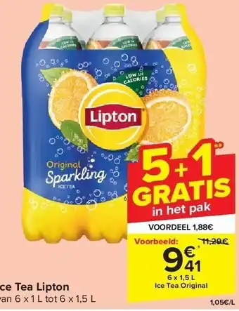 Carrefour Ice Tea Lipton aanbieding
