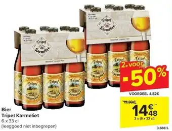 Carrefour Bier Tripel Karmeliet aanbieding