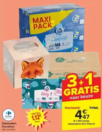 Carrefour Zakdoeken Carrefour aanbieding