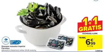 Carrefour Zeeuwse mosselen Impérial 2 x 1 kg aanbieding