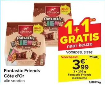 Carrefour Fantastic Friends Côte d'Or 2 x 202 g aanbieding