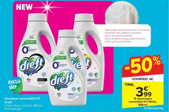 Carrefour Vloeibaar wasmiddel 0% Dreft aanbieding