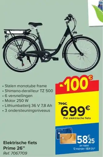 Carrefour Elektrische fiets Prime 26" aanbieding