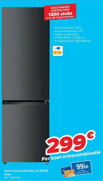 Carrefour Koel-vriescombinatie LO-23104 aanbieding