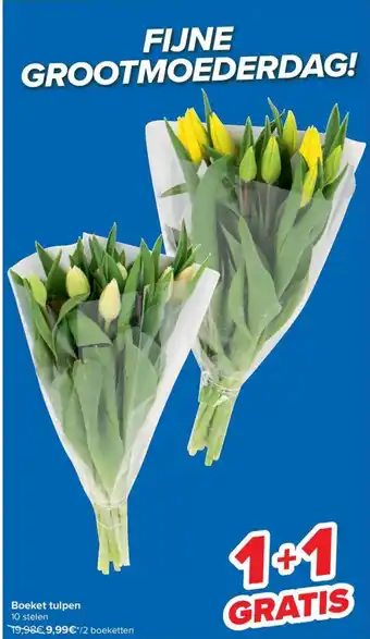 Carrefour Boeket tulpen 10 stelen aanbieding