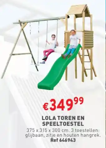 LOLA TOREN EN SPEELTOESTEL 375 x 315 x 300 cm