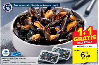 Carrefour Market Zeeuwse mosselen Impérial 2 x 1 kg aanbieding