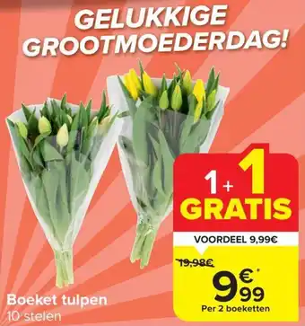 Carrefour Market Boeket tulpen Per 2 boeketten aanbieding