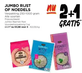 Jumbo JUMBO RIJST OF NOEDELS aanbieding