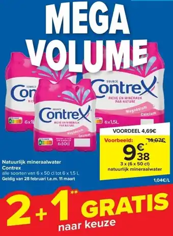 Carrefour Natuurlijk mineraalwater Contrex aanbieding