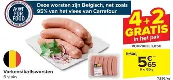 Carrefour Varkens/kalfsworsten aanbieding
