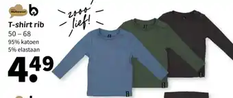 Wibra T-shirt rib 50-68 aanbieding