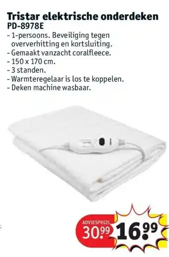 Tristar elektrische onderdeken