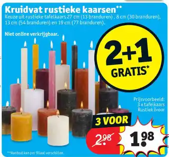 Kruidvat Kruidvat rustieke kaarsen aanbieding