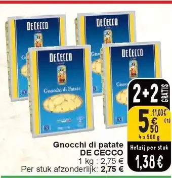 Cora Gnocchi di patate DE CECCO aanbieding