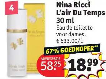 Kruidvat Nina Ricci L’air Du Temps 30 ml aanbieding