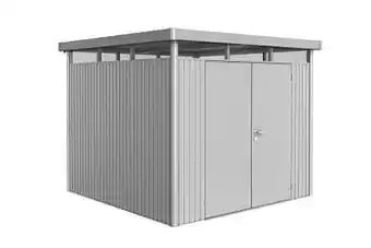 Brico Abri de jardin Biohort HighLine H4 avec porte double argent métallique 275x275cm aanbieding