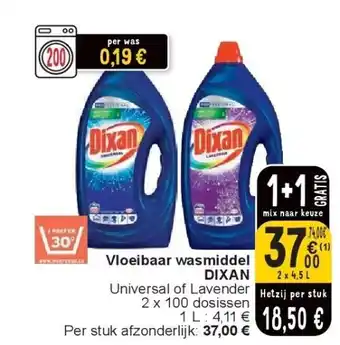 Cora Vloeibaar wasmiddel DIXAN aanbieding