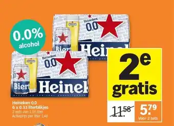 Albert Heijn Heineken 0.0 6 x 0.33 literblikjes aanbieding