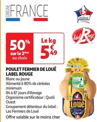 Auchan POULET FERMIER DE LOUÉ LABEL ROUGE aanbieding