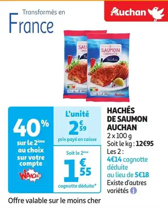 Auchan HACHÉS DE SAUMON 2 x 100g aanbieding