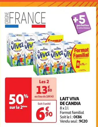 Auchan LAIT VIVA DE CANDIA 8x1L aanbieding