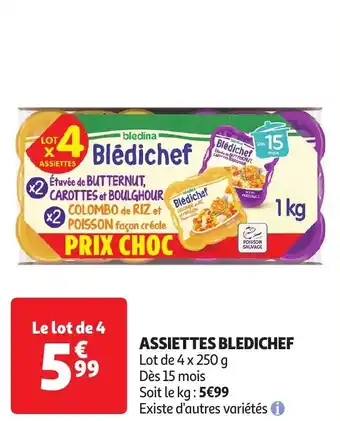 Auchan BLEDICHEF ASSIETTES 4 x 250 g aanbieding