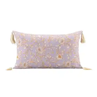 Leen Bakker Sierkussen Daisy - lila - 30x50 cm aanbieding