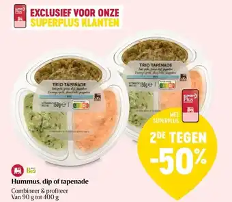 Delhaize Hummus, dip of tapenade aanbieding