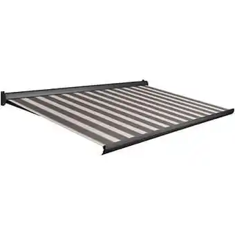Tente solaire électrique Domasol ’Factor 10-A’ noir/blanc à fines rayures 400 x 250 cm