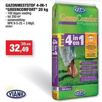 Hubo Gazonmeststof 4-in-1 greencomfort aanbieding