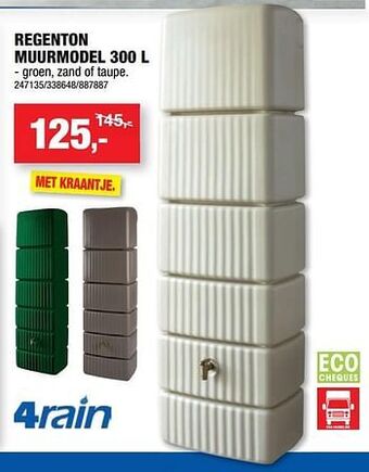 Hubo Regenton muurmodel aanbieding