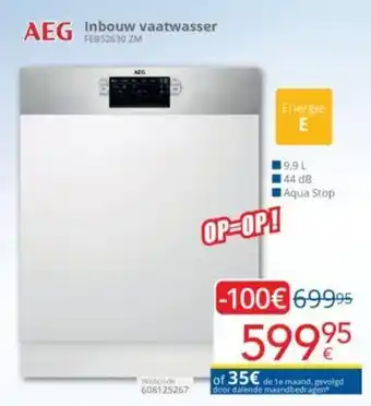 Eldi AEG Inbouw vaatwasser FEB52630 ZM aanbieding