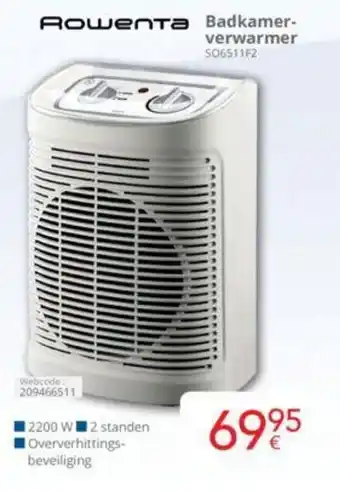 Eldi Rowenta Badkamer verwarmer SO6511F2 aanbieding