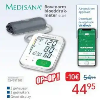 Eldi MEDISANA Bovenarm bloeddrukmeter 51203 aanbieding