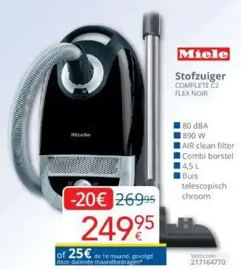 Eldi Miele Stofzuiger COMPLETE C2 FLEX NOIR aanbieding