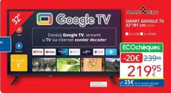 Eldi SMART TECH SMART GOOGLE TV 32"/81 cm 32VA1 aanbieding