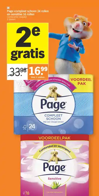 Albert Heijn Page compleet schoon 24 rollen en sensitive 16 rollen aanbieding