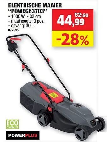 Hubo Powerplus elektrische maaier poweg63703 aanbieding