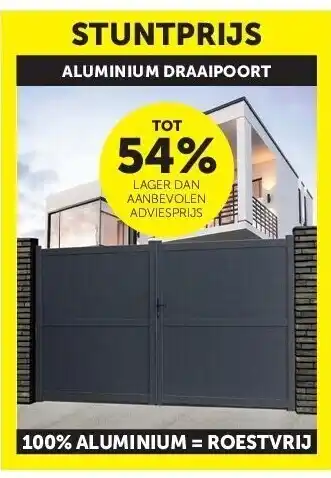 Zelfbouwmarkt ALUMINIUM DRAAIPOORT aanbieding