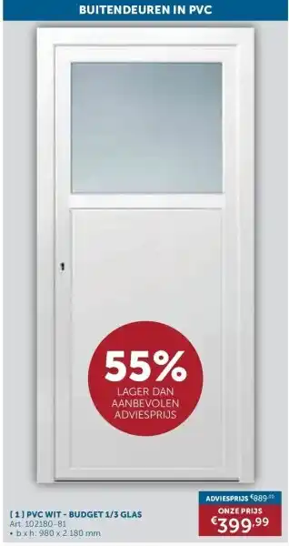 Zelfbouwmarkt BUITENDEUREN IN PVC aanbieding