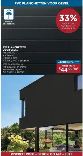 Zelfbouwmarkt PVC PLANCHETTEN VOOR GEVEL aanbieding