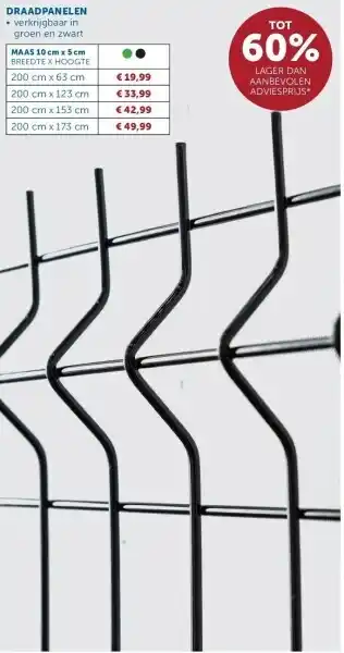 Zelfbouwmarkt DRAADPANELEN 200 cm x 63 cm aanbieding
