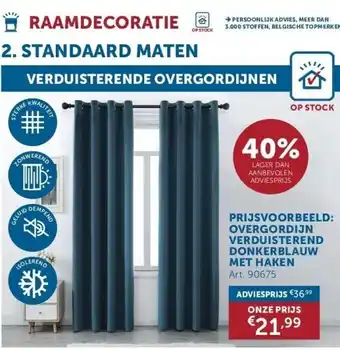 OVERGORDIJN VERDUISTEREND DONKERBLAUW MET HAKEN