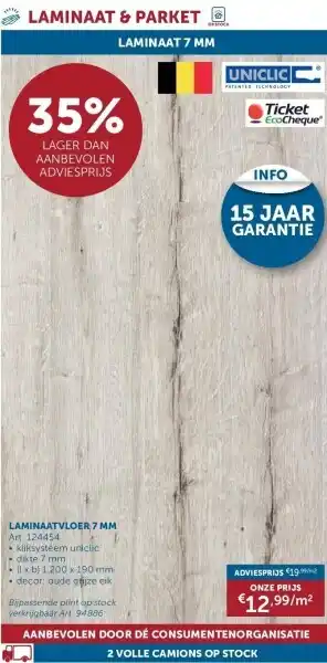 Zelfbouwmarkt LAMINAATVLOER 7 MM aanbieding